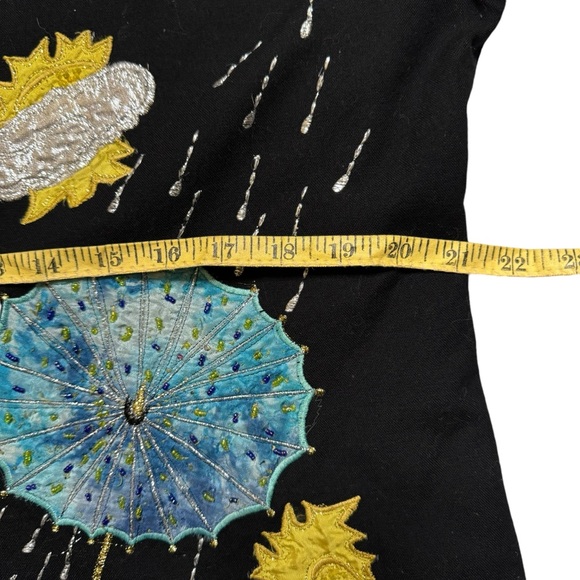 Anage Women's Embroidered Jacket Wearable Art Beaded Colorful Umbrellas Sz Large - Picture 7 of 8
